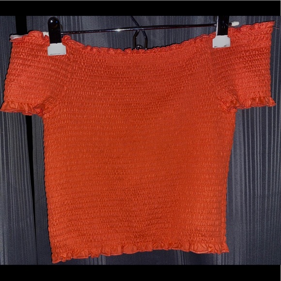 Off the Shoulder Orange Crop Top from Rue 21 - Picture 1 of 1